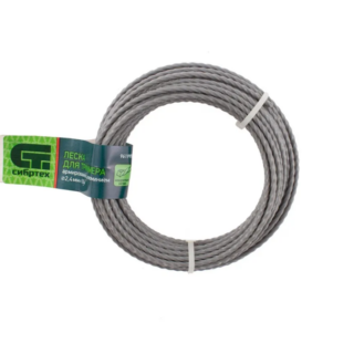 Леска для триммера квадратная витая, армированная алюминием, 2.4 мм х 10 м, Россия Сибртех