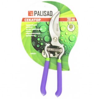Секатор, 200 мм, пружина возвратная спирал. типа, легированная сталь, обрезинен. ручки// PALISAD