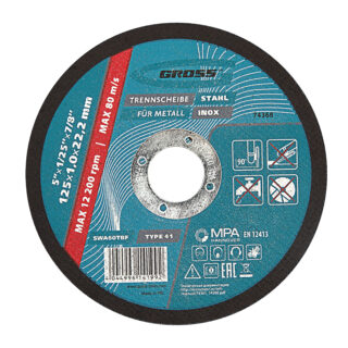 Круг отрезной по металлу, 125 * 1,0 * 22,2 мм, SWA60TBF//Gross