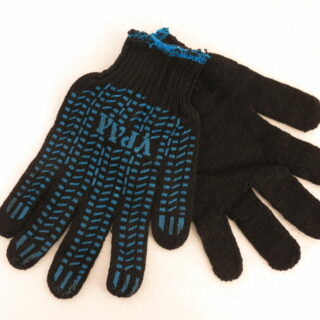 Перчатки вяз.ЛЮКС х/б с ПВХ напылением "Протектор" 5 нитей, черн