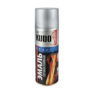 Краска аэрозольная серебристая, термостойкая КУДО 520 гр.