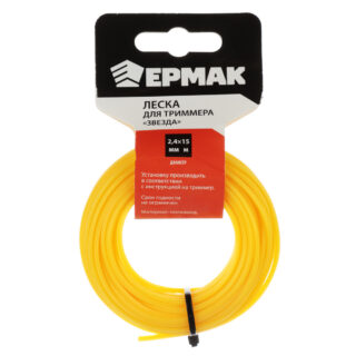 ЕРМАК Леска для триммера квадратная, 2,4мм х 15м