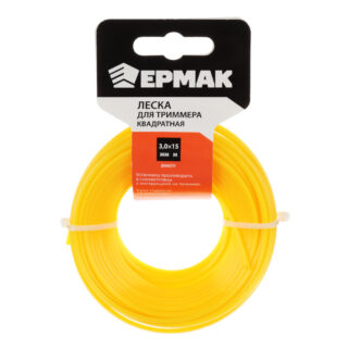 ЕРМАК Леска для триммера квадратная, 3,0мм х 15м