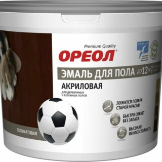 Эмаль "Ореол" акрил д/п золот-коричневая 900гр