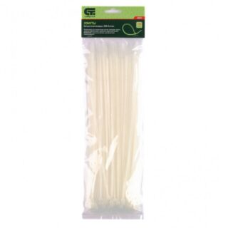Хомуты, 300 х 3,6 мм, пластмассовые, белые, 100 шт.// СИБРТЕХ