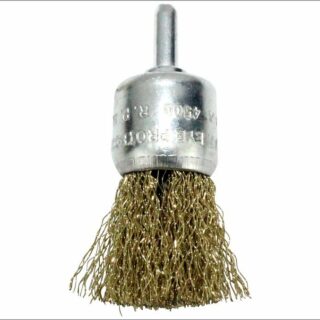 3-ON Щетка металл. со шпилькой для дрели 25мм , латунированная (кистевая чашка)