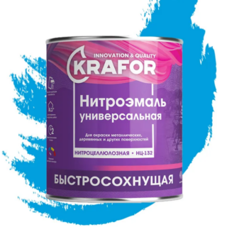 Эмаль НЦ-132 голубая 0,7 кг, КРАФОР