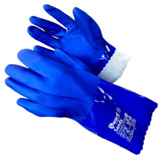 Перчатки GWARD Sandy, интерлок с полным покрытием ПВХ синего цвета, р-р 10