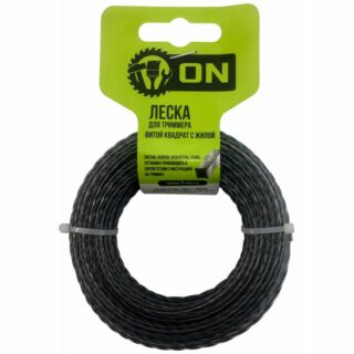 Леска для триммера квадрат/витой квадрат с жилой, 3.0мм х 15м // 3-ON