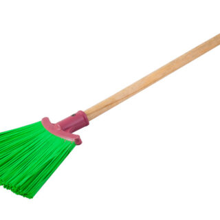 Метла полипропиленовая с черенком плоская/веник "Зятек"