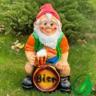 Фигура садовая ГНОМ НА БОЧКЕ