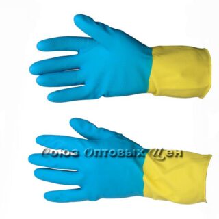 Перчатки хоз.латексные, двухцвентные M