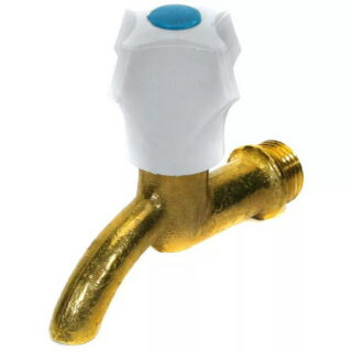 Кран водоразборный металл., кор. излив, кран букса,1/2" б/гайки