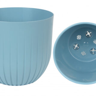 Кашпо АЛЬФА с вкладкой D17H16см 2,9л медовый/сливовый/нефрит