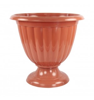 Вазон ЖАСМИН низ.18л коричневый/белый