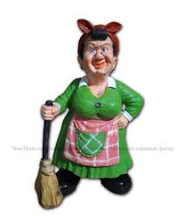 Фигура садовая ТЁЩА С ВЕНИКОМ/ГУСЯМИ