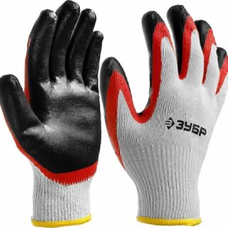 Перчатки "Зубр х 2 ЗАЩИТА", размер S-M/ L-XL черно-красные