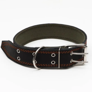 Ошейник брезент+кожа 70см