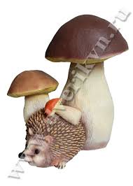 Фигура садовая ЁЖ С ГРИБОМ