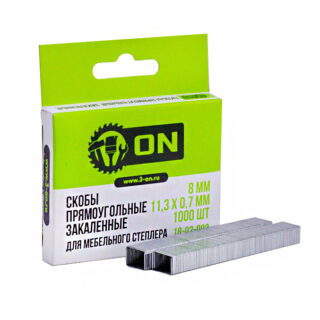 3-ON/FALCO Скоба для степлера мебельного 8мм (11,3*0,7мм) тип 53, 100