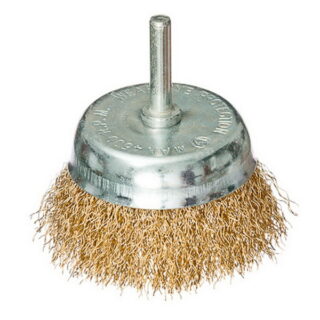 FALCO/3-ON Щетка металл. со шпилькой для дрели 75мм (чашка)