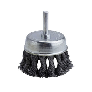 FALCO/3ON Щетка металл. со шпилькой для дрели 75мм, крученая (чашка)