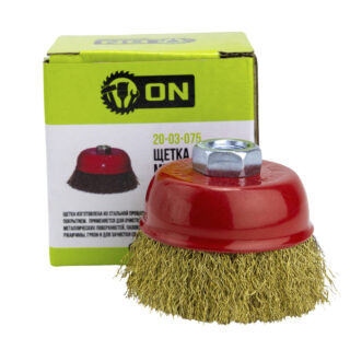 ЕРМАК/ 3-ON Щетка металл. для УШМ 75мм/М14 (чашка)