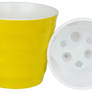 Кашпо для растений 1,4л ЛАУРА фисташково-белый, красно-белый, бело-красный