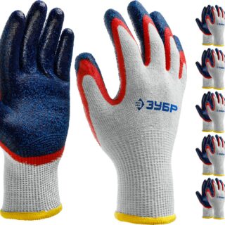 Перчатки "Зубр х 2 ЗАЩИТА", размер L-XL сине-красные